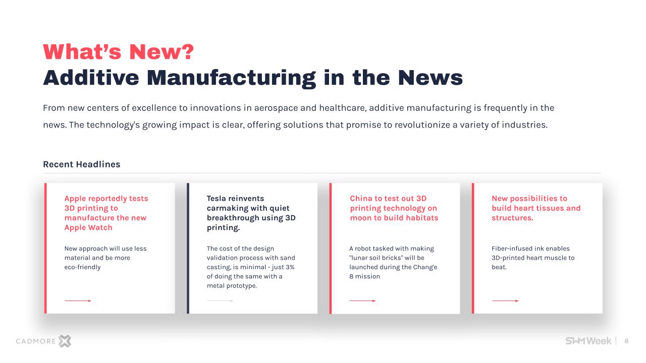 CADmore SWM Week Additive Manufacturing in the news